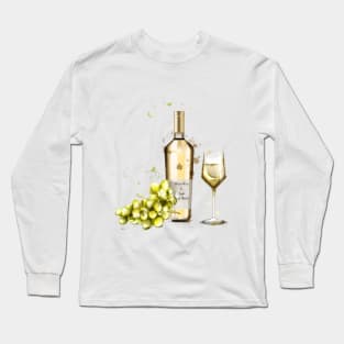 White Wine Is Light In A Bottle Long Sleeve T-Shirt